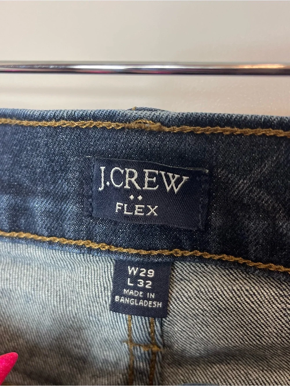 J. Crew Flex Straight Dark Blue Jeans 29X32 Denim Cotton AY518